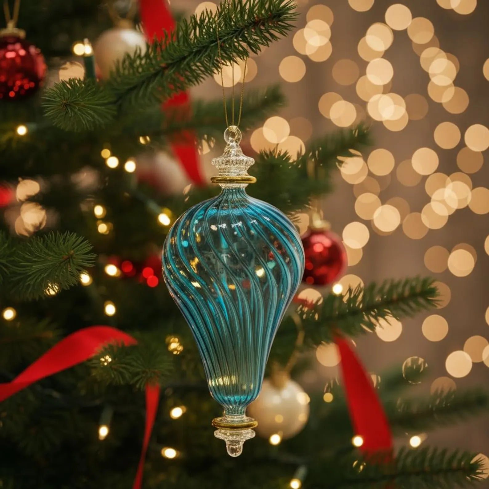 Blue handmade Christmas ornament